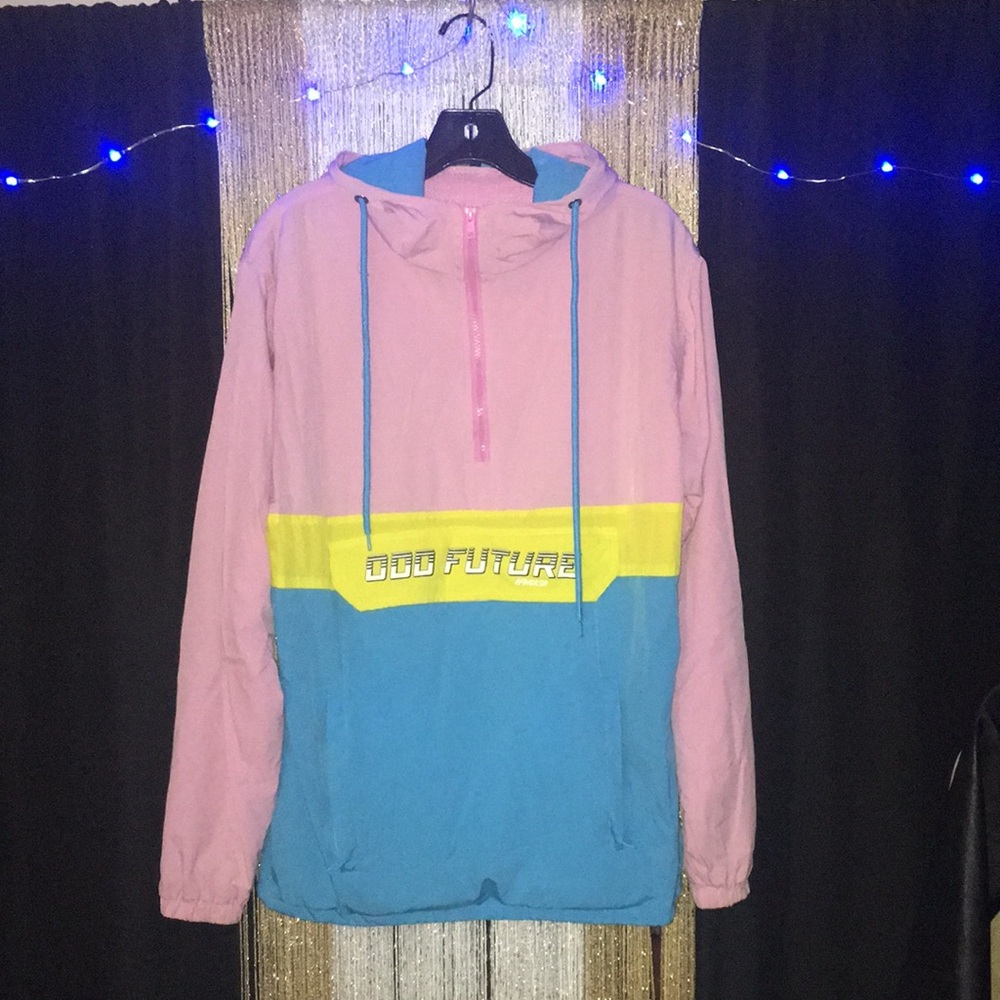 Vibrant Pink and Blue Kids Raincoat by Odd Future